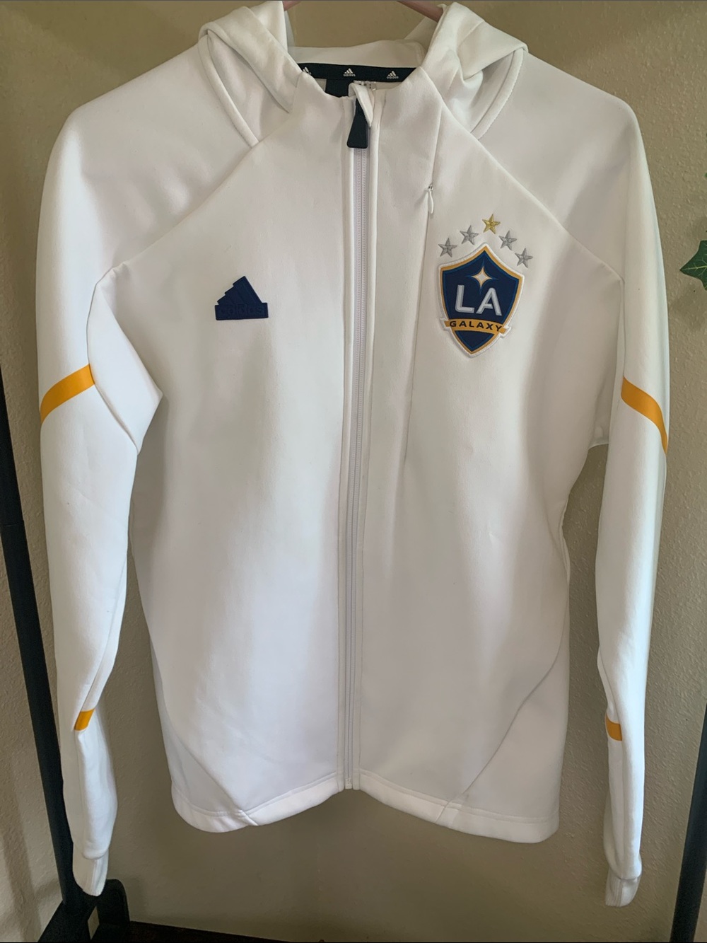Adidas LA Galaxy Teena White Full-Zip Hoodie Jacket